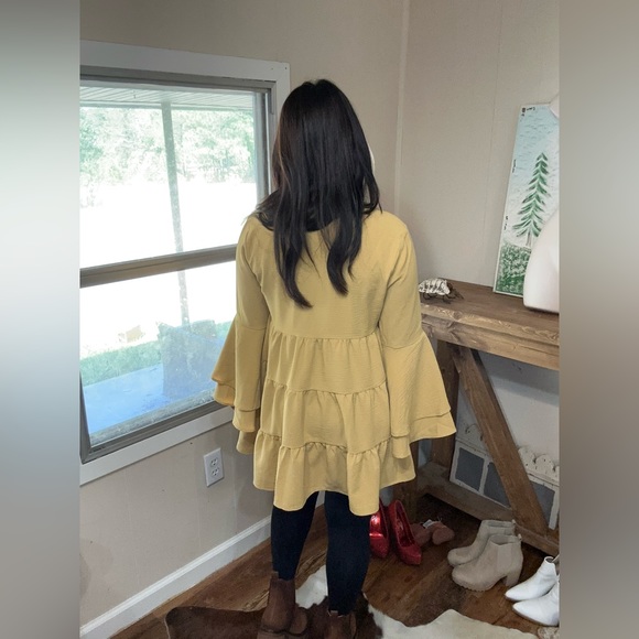 Mustard Bell Sleeve Blouse - Picture 2 of 2